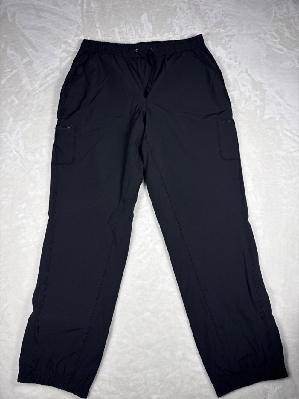 Merrell Womens Black Fleece Lined Cargo Pants Size M Elastic Waist Drawstring Cl - Picture 5 of 8